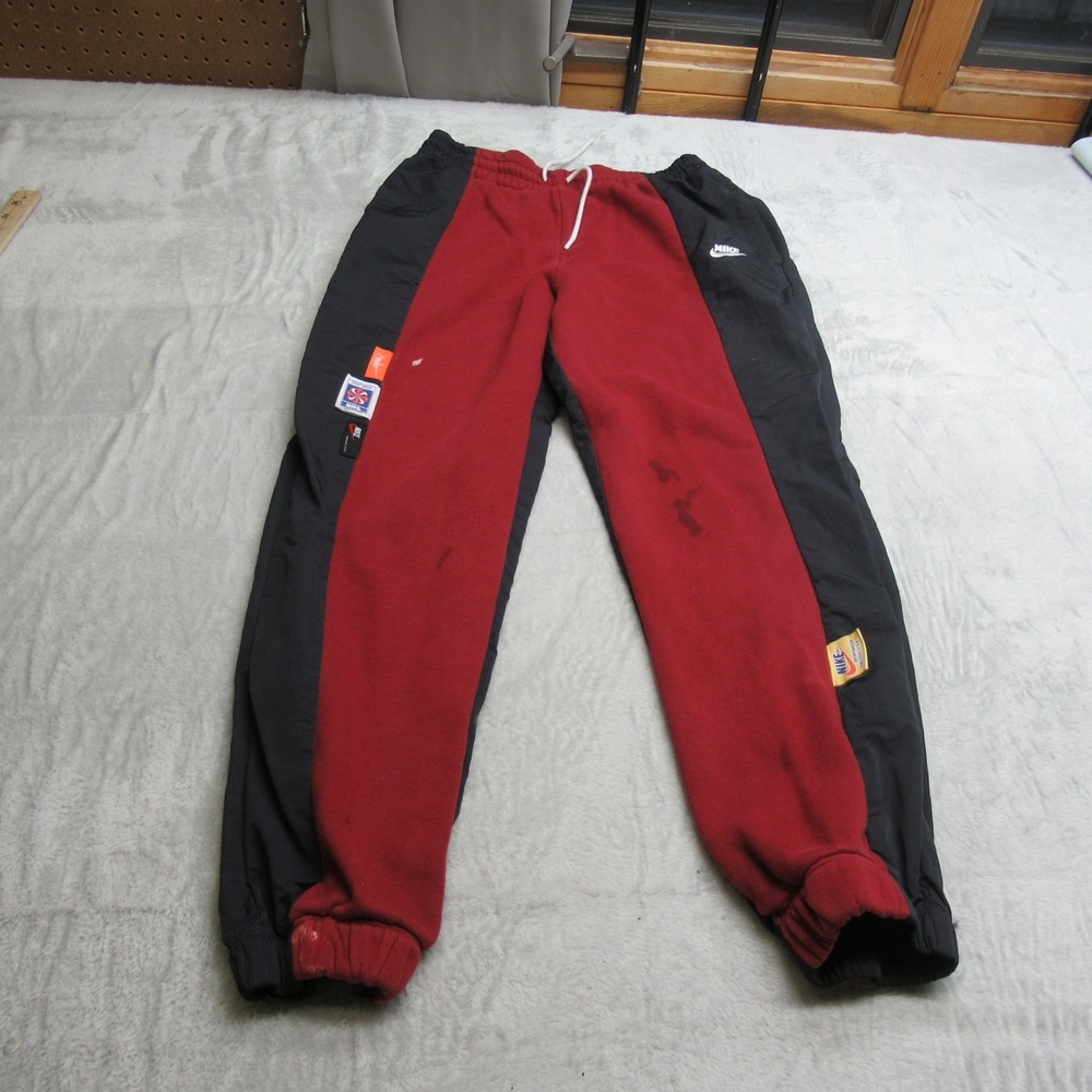 Nike Pants Women Small Red‎ Active Drawstring Jogger Athletic Track 26x27 VTG